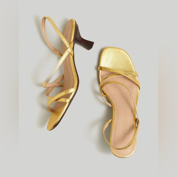 Madewell The Felicia Slingback Sandal in Bright Gold - Picture 1 of 9